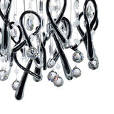 Class 20 Light Round Glass & Crystal Cluster Pendant Light - Chrome & Black