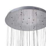 Class 20 Light Round Glass & Crystal Cluster Pendant Light - Chrome & White