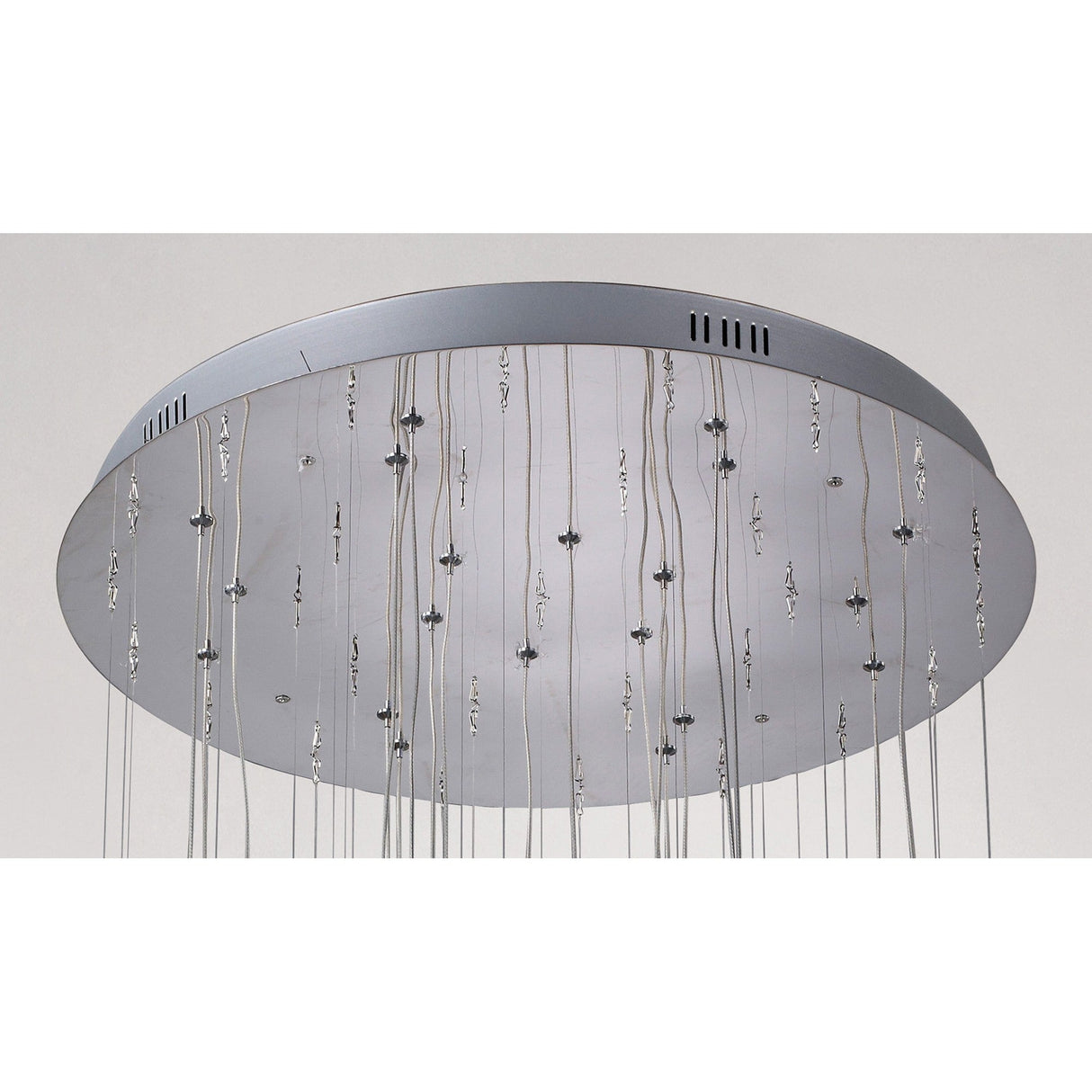 Class 20 Light Round Glass & Crystal Cluster Pendant Light - Chrome & White