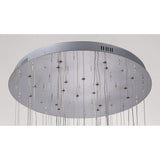 Class 20 Light Round Glass & Crystal Cluster Pendant Light - Chrome & White
