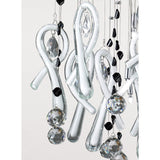 Class 20 Light Round Glass & Crystal Cluster Pendant Light - Chrome & White