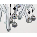 Class 20 Light Round Glass & Crystal Cluster Pendant Light - Chrome & White
