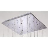 Class 20 Light Square Glass & Crystal Cluster Pendant Light -  Chrome & Black