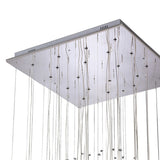 Class 20 Light Square Glass & Crystal Cluster Pendant Light -  Chrome & Black