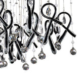 Class 20 Light Square Glass & Crystal Cluster Pendant Light -  Chrome & Black