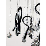 Class 20 Light Square Glass & Crystal Cluster Pendant Light -  Chrome & Black