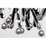 Class 20 Light Square Glass & Crystal Cluster Pendant Light -  Chrome & Black
