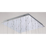 Class 20 Light Square Glass & Crystal Cluster Pendant Light - Chrome & White