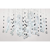Class 20 Light Square Glass & Crystal Cluster Pendant Light - Chrome & White