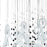 Class 20 Light Square Glass & Crystal Cluster Pendant Light - Chrome & White