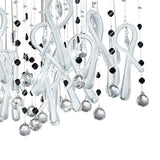 Class 20 Light Square Glass & Crystal Cluster Pendant Light - Chrome & White