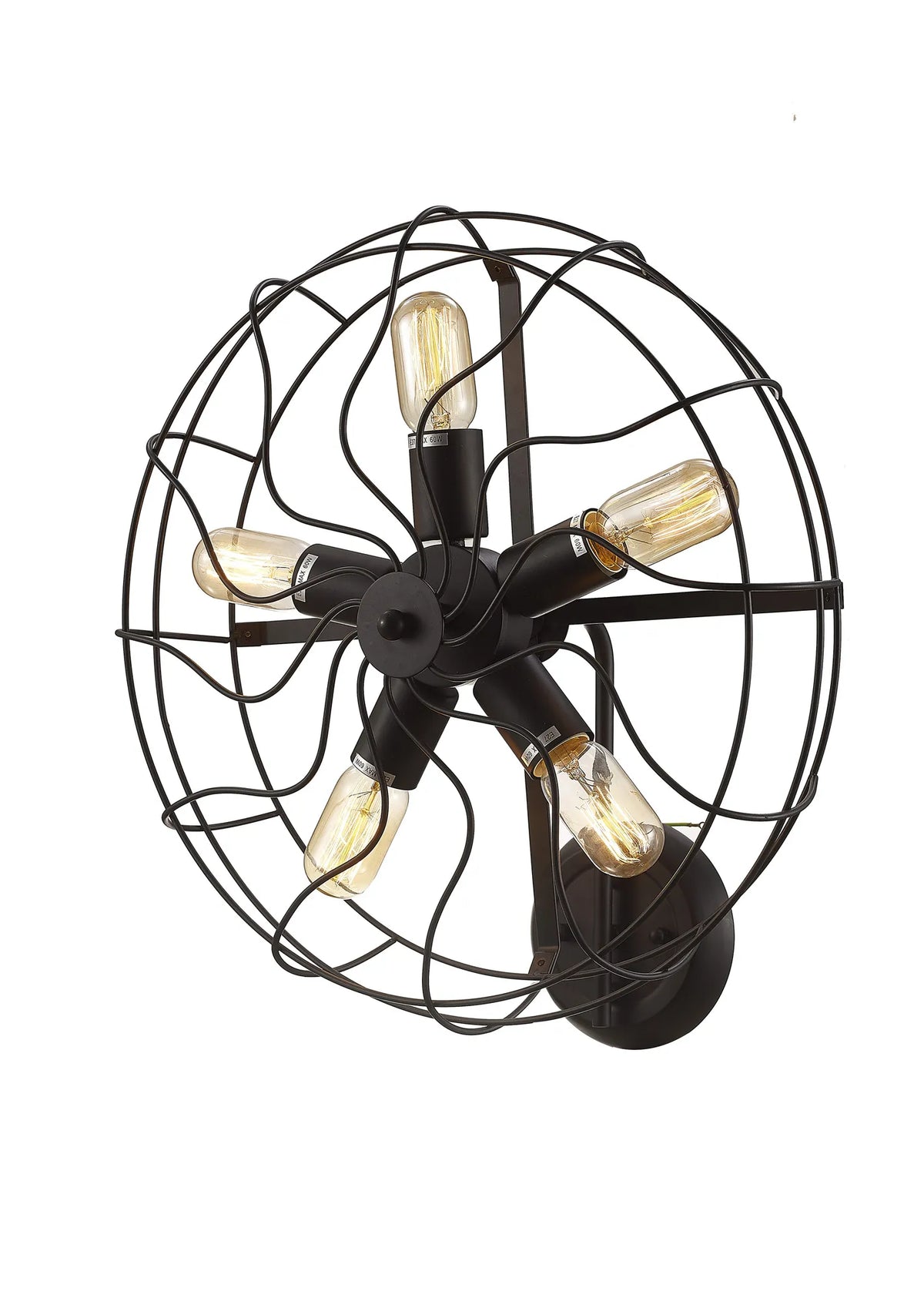Claudia 5 Light E27 Wall Light - Black