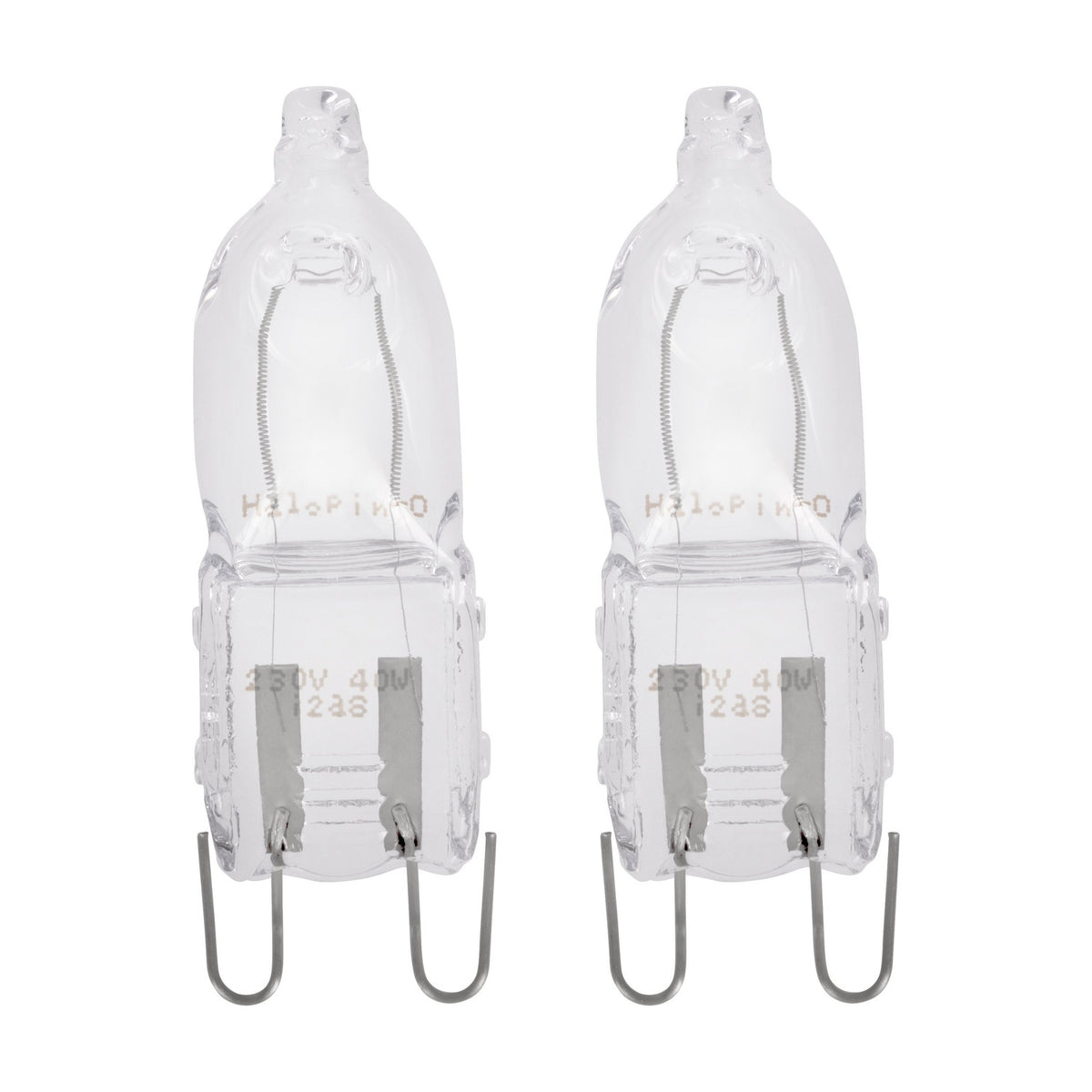 Clear Halogen Oven Bulb G9 40W 460lm Warm White Pack of 2