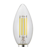 Clear LED Candle Bulb E14 C35 2.2W 470lm Warm White