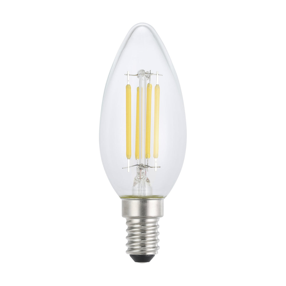 Clear LED Candle Bulb E14 C35 470lm Warm White