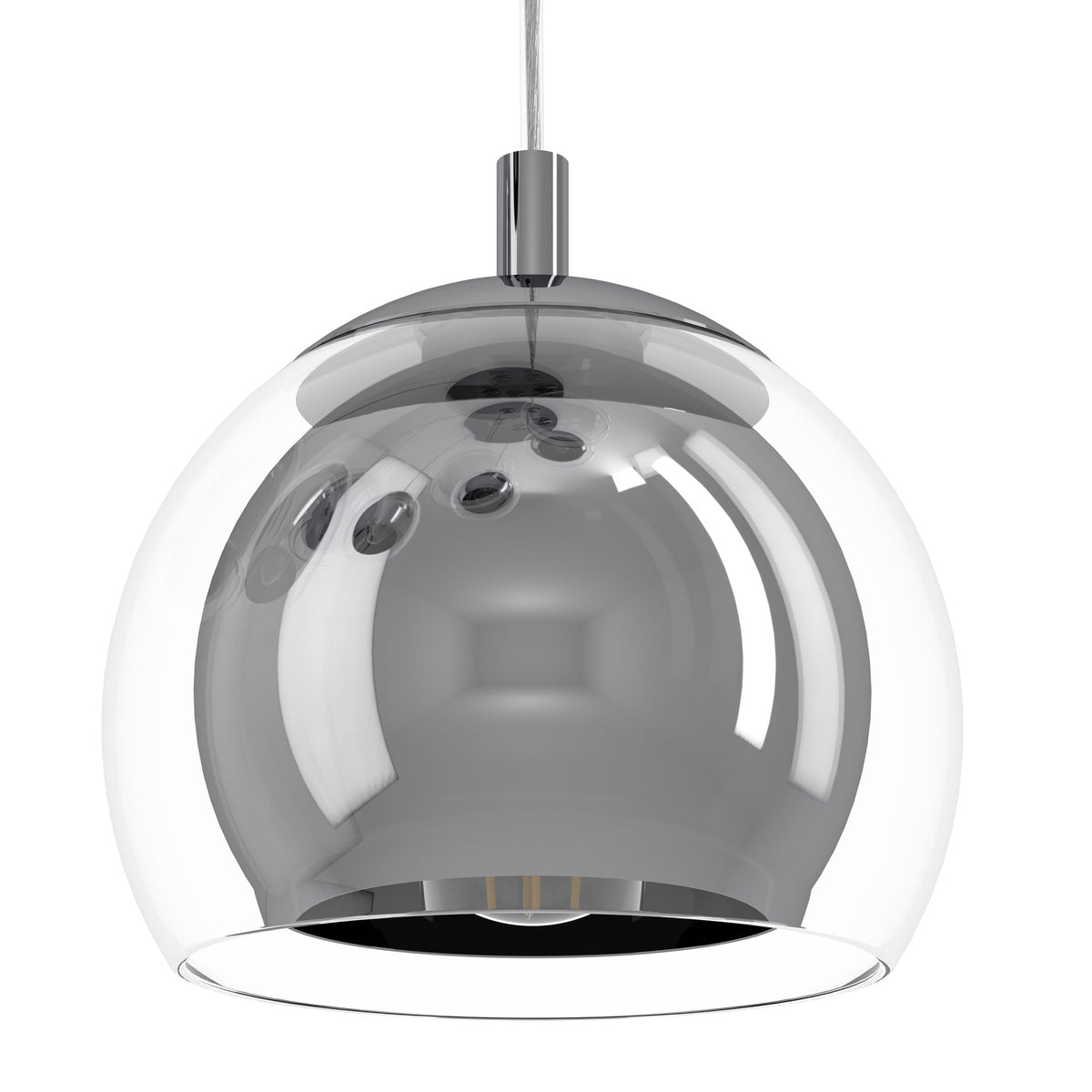 Clenette Clear Glass 5 Light Pendant - Chrome