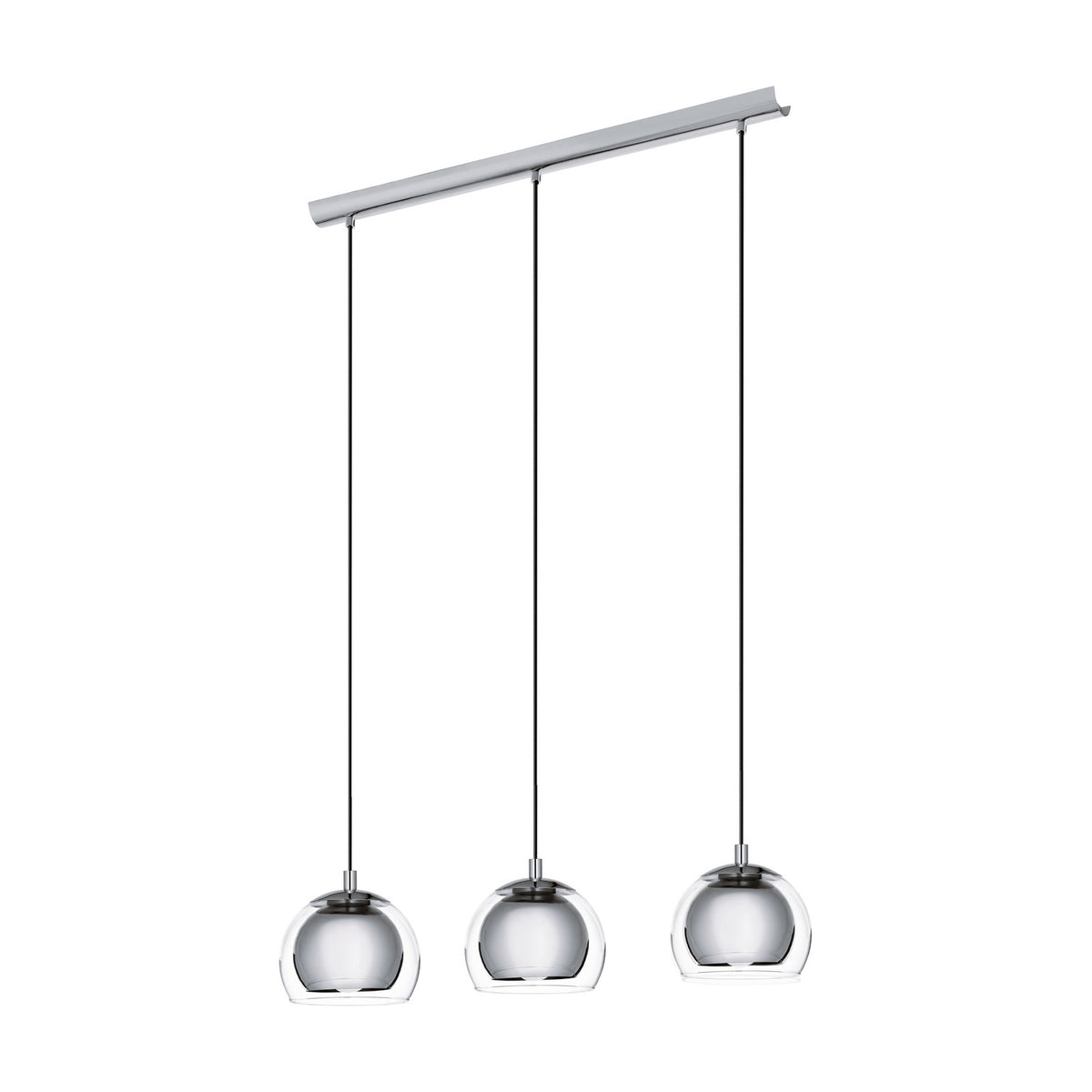 Clenette Clear Glass Linear Pendant Light - Chrome