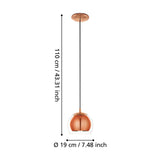 Clenette Clear Glass Pendant Light - Copper