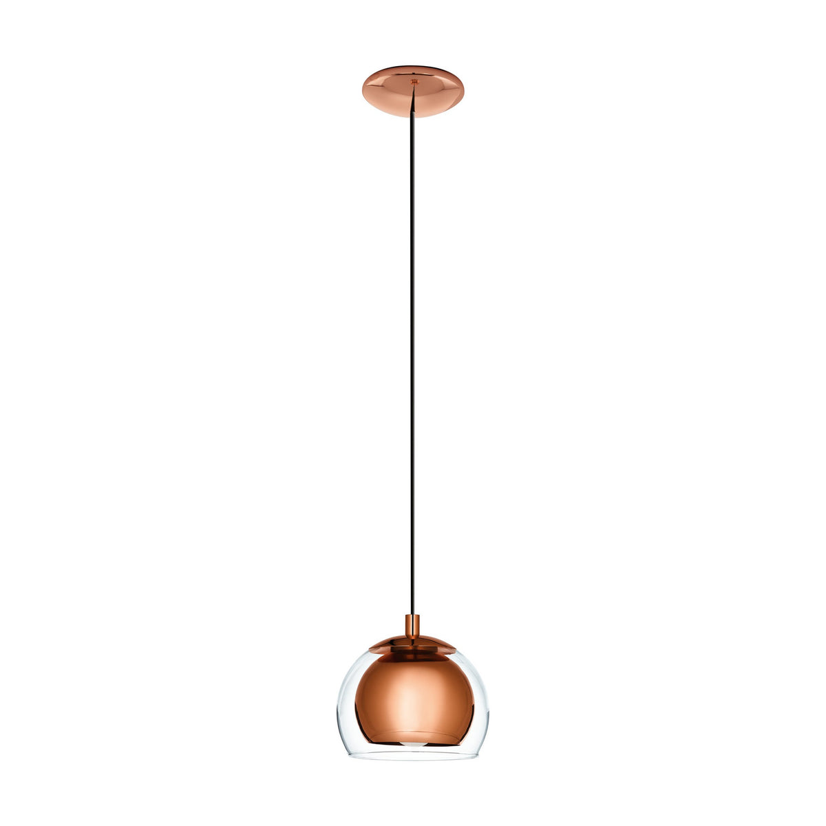 Clenette Clear Glass Pendant Light - Copper