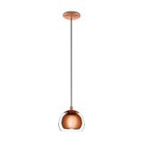 Clenette Clear Glass Pendant Light - Copper