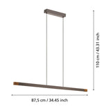 Clirmessa Pendant Light 87.5cm - Grey
