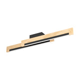 Clivane LED Flush Ceiling Light - Black & Brown