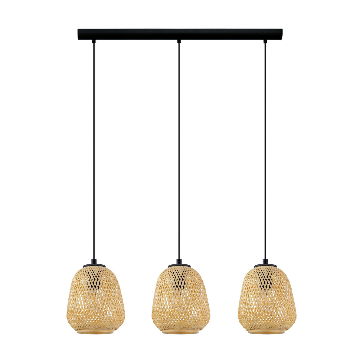 Clivorne Wooden Linear Pendant Light - Black
