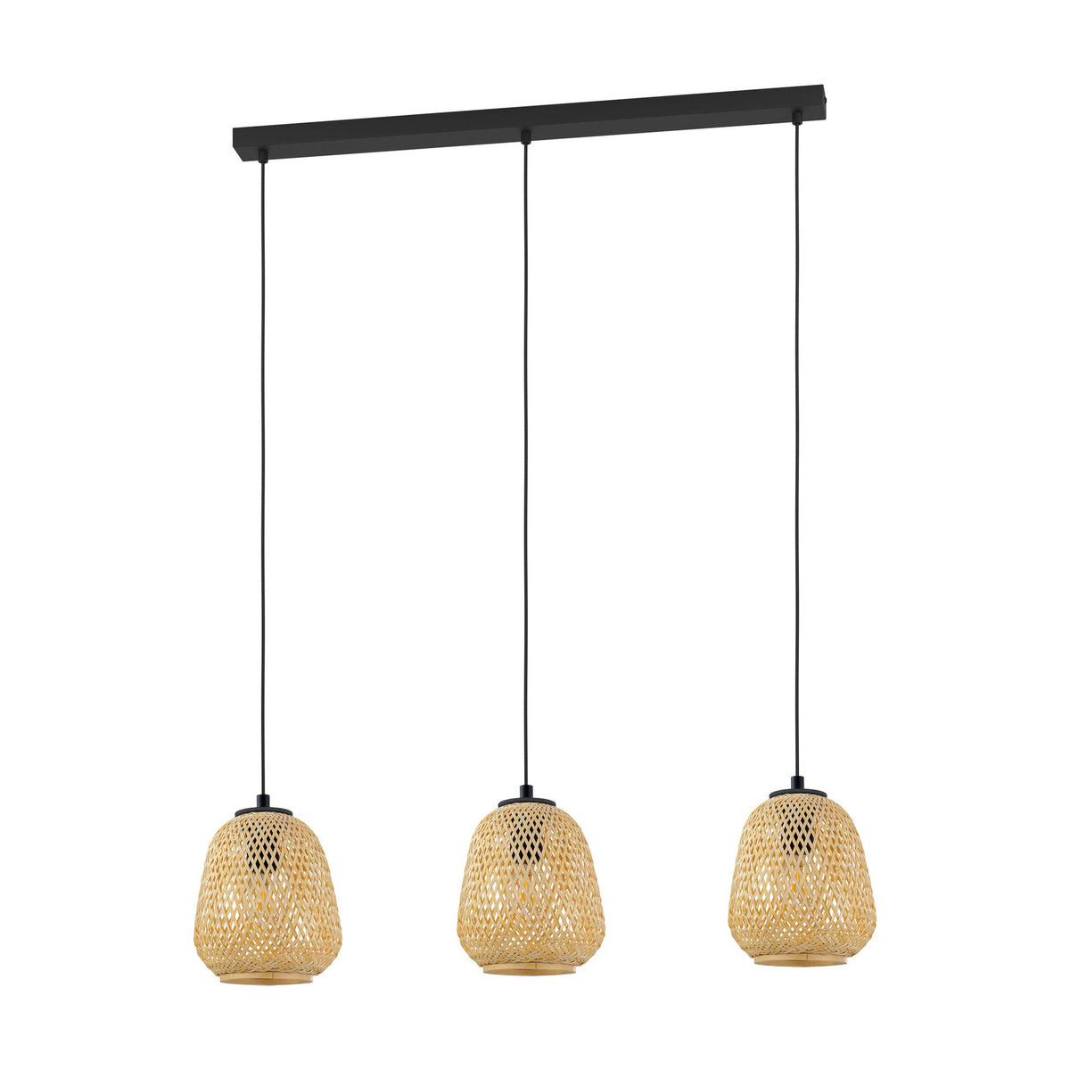 Clivorne Wooden Linear Pendant Light - Black