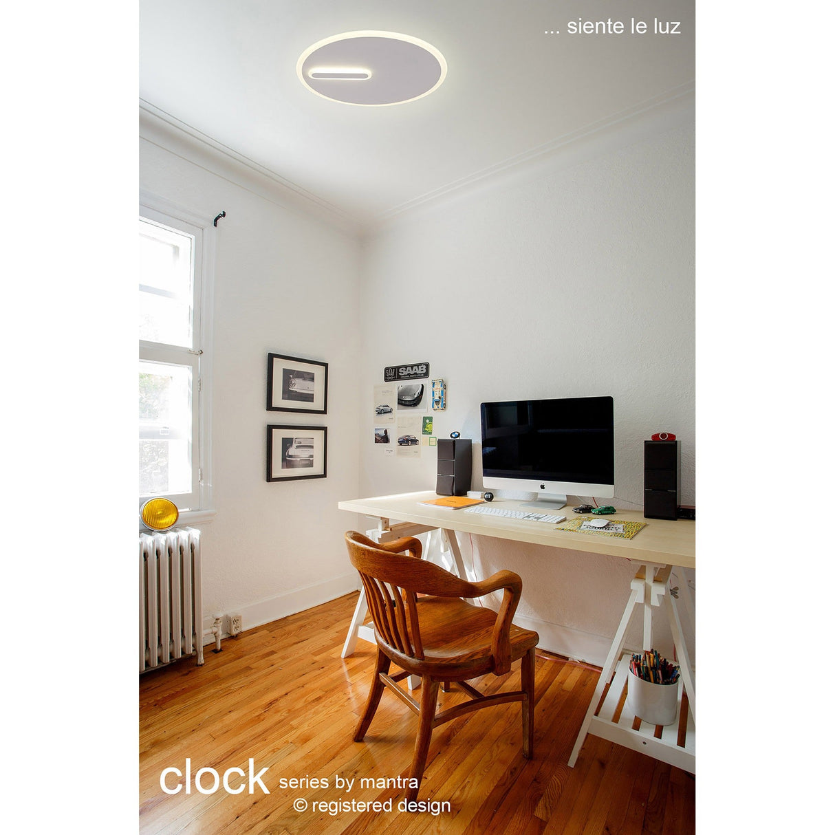 Clock CCT LED Flush Ceiling Light 30W 4000K - Sand White