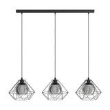 Clorbelle Smoked Glass Linear Pendant Light - Black