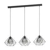 Clorbelle Smoked Glass Linear Pendant Light - Black