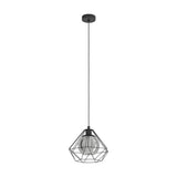 Clorbelle Smoked Glass Pendant Light 32.5cm - Black