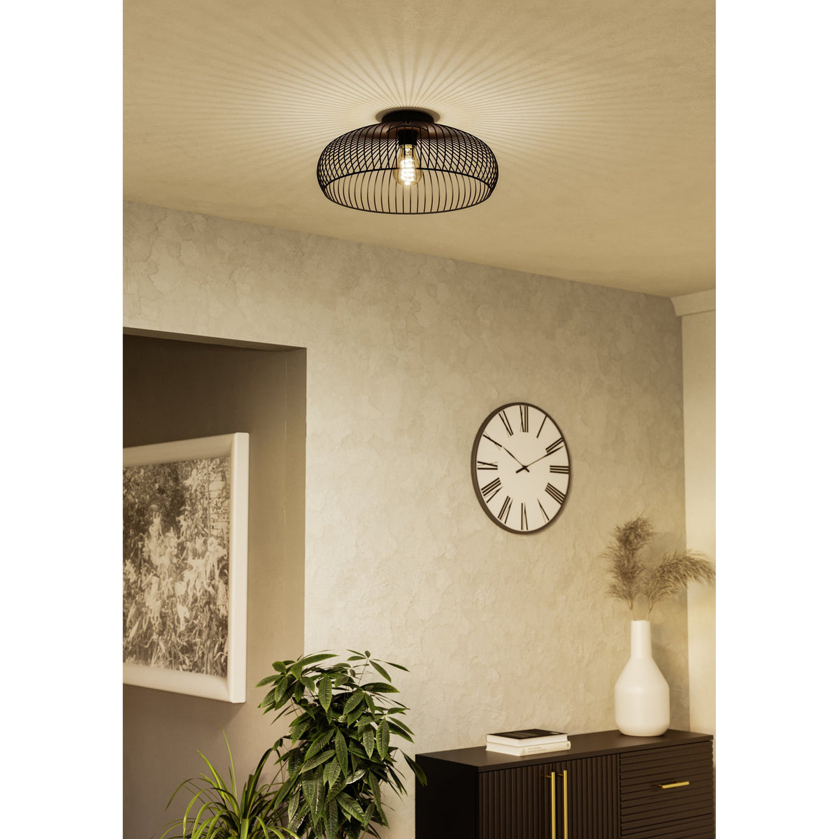 Clormorne Ceiling Light - Black & Copper