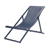 Club Aluminium Folding Deck Chair in graphite, with angled aluminium frame and grey Vinytex sling seat, shown on a plain white background.