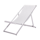 Club Aluminium Folding Deck Chair with white frame and white Vinytex sling seat, shown at an angle on a plain white background.