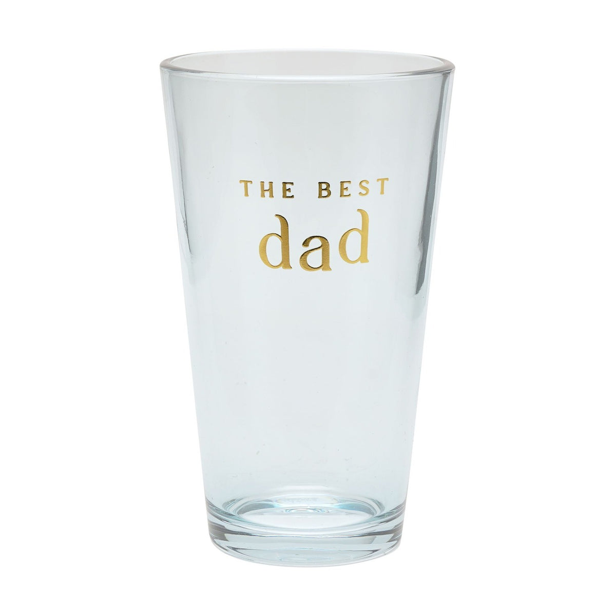 The Best Dad Tapered Foiled Beer Glass 460ml - Green & Gold