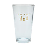 The Best Dad Tapered Foiled Beer Glass 460ml - Green & Gold