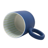 Hello Handsome Porcelain Mug with Ring Handle - Navy & Gold