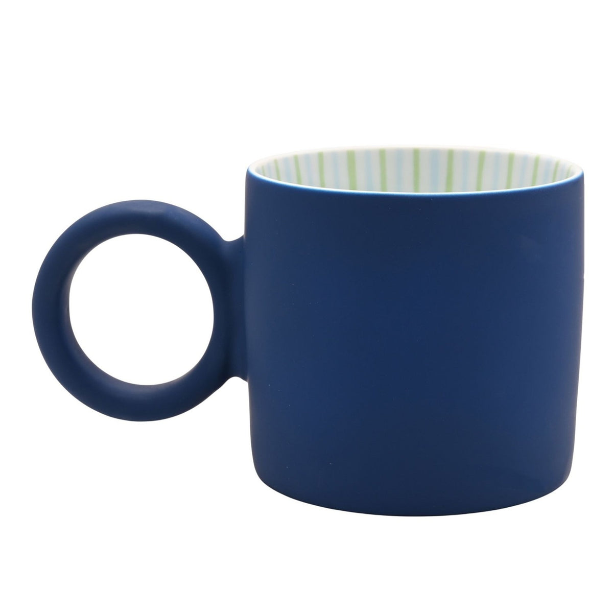 Hello Handsome Porcelain Mug with Ring Handle - Navy & Gold