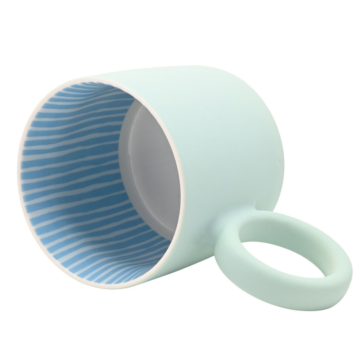 Total Legend Porcelain Ring Handle Mug - Light Blue & Gold