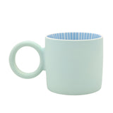 Total Legend Porcelain Ring Handle Mug - Light Blue & Gold