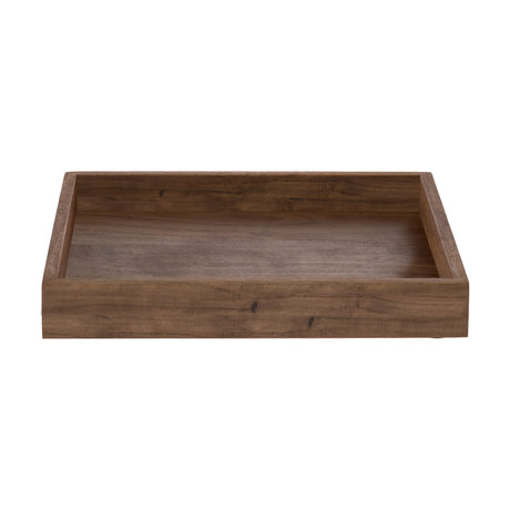 Cochrane Decorative Tray 30 x 30cm in natural acacia wood, square shape with low straight sides, visible grain and knots, shown on a plain white background.