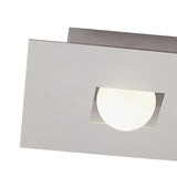 Cocoon 2 Light Frosted Glass Flush Ceiling - Silver