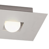 Cocoon 2 Light Frosted Glass Flush Ceiling - Silver
