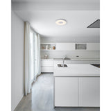 Coin Large Round CCT LED Flush Ceiling Light With Remote Control - White