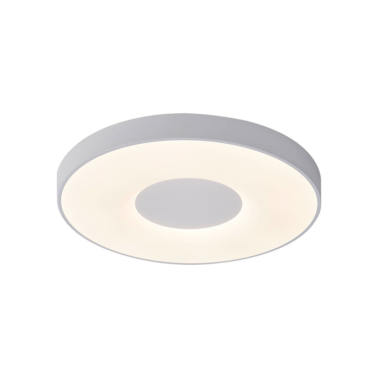 Coin Large Round CCT LED Flush Ceiling Light With Remote Control - White