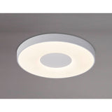 Coin Large Round CCT LED Flush Ceiling Light With Remote Control - White