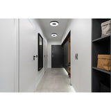 Coin Large Square CCT LED Flush Ceiling Light With Remote Control - Black