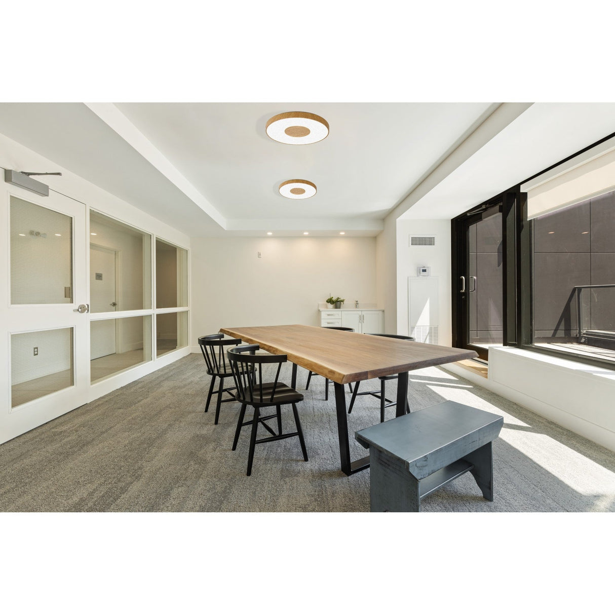 Coin Large Round CCT LED Flush Ceiling Light With Remote Control - Brown