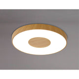 Coin Large Round CCT LED Flush Ceiling Light With Remote Control - Brown